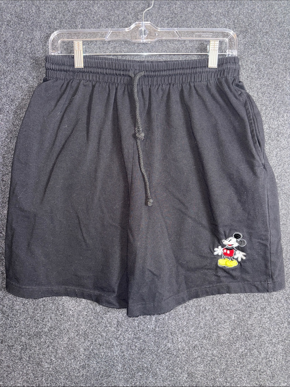 Disney Black Men’s Athletic Shorts with Mickey Embroidery